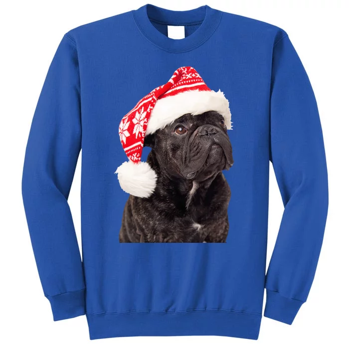 Cute Pug Christmas Santa Hat Funny Dog Fun Christmas Pug Gift Tall Sweatshirt