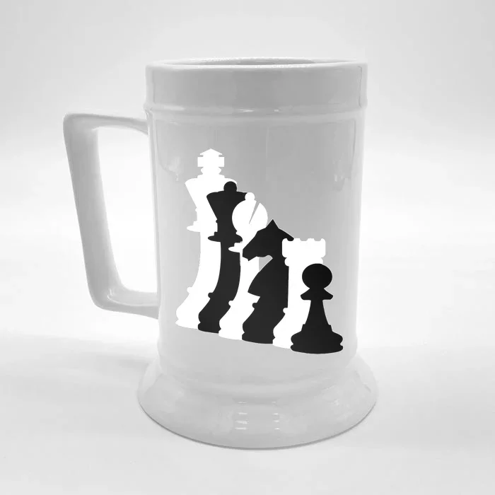 Chess Pieces, Chess Lover, Titled Chess Player, Chess Master Front & Back Beer Stein