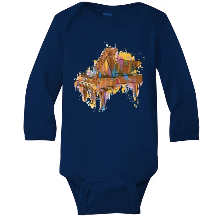 Colorful Piano Baby Long Sleeve Bodysuit