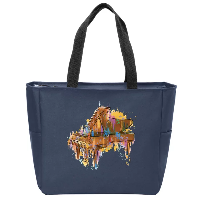 Colorful Piano Zip Tote Bag