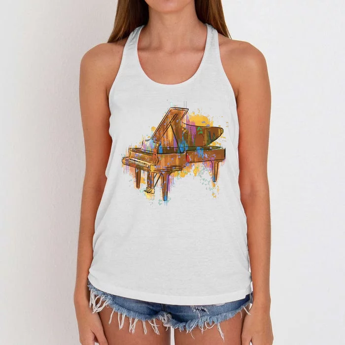 Colorful Piano Women's Knotted Racerback Tank