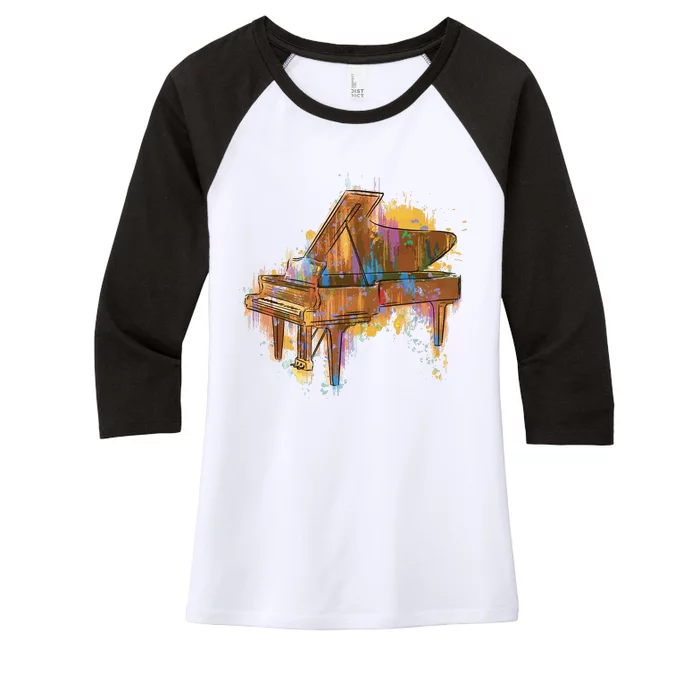 Colorful Piano Women's Tri-Blend 3/4-Sleeve Raglan Shirt