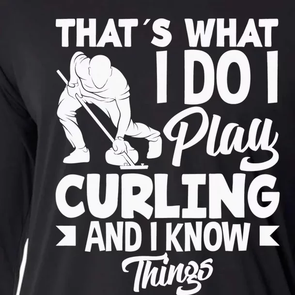 Curling Player Curler Winter Sports Curl Cooling Performance Long Sleeve Crew