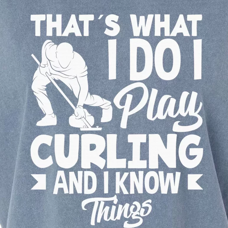 Curling Player Curler Winter Sports Curl Garment-Dyed Women's Muscle Tee