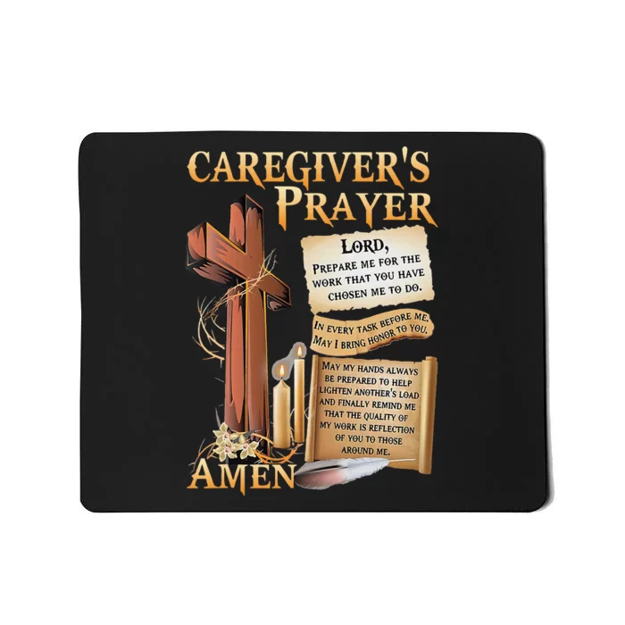 CaregiverS Prayer Christian Cross Faith Hope Love Jesus Mousepad