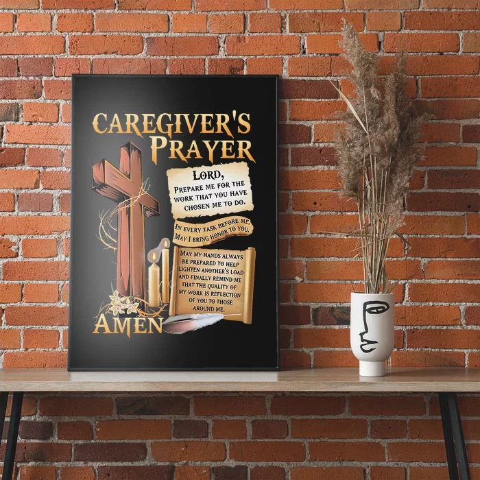 CaregiverS Prayer Christian Cross Faith Hope Love Jesus Poster