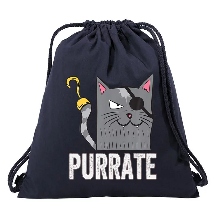 Cat Pirate Cats Halloween Cat Lover Gift Drawstring Bag