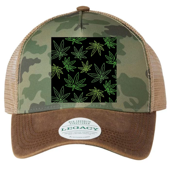 Cannabis Pattern Legacy Tie Dye Trucker Hat