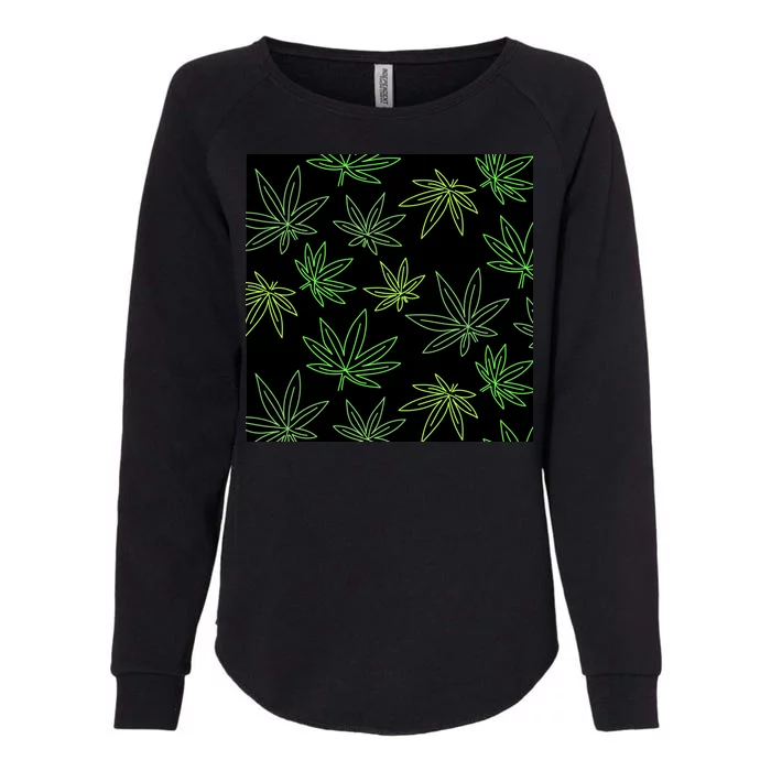 Cannabis Pattern Womens California Wash Sweatshirt