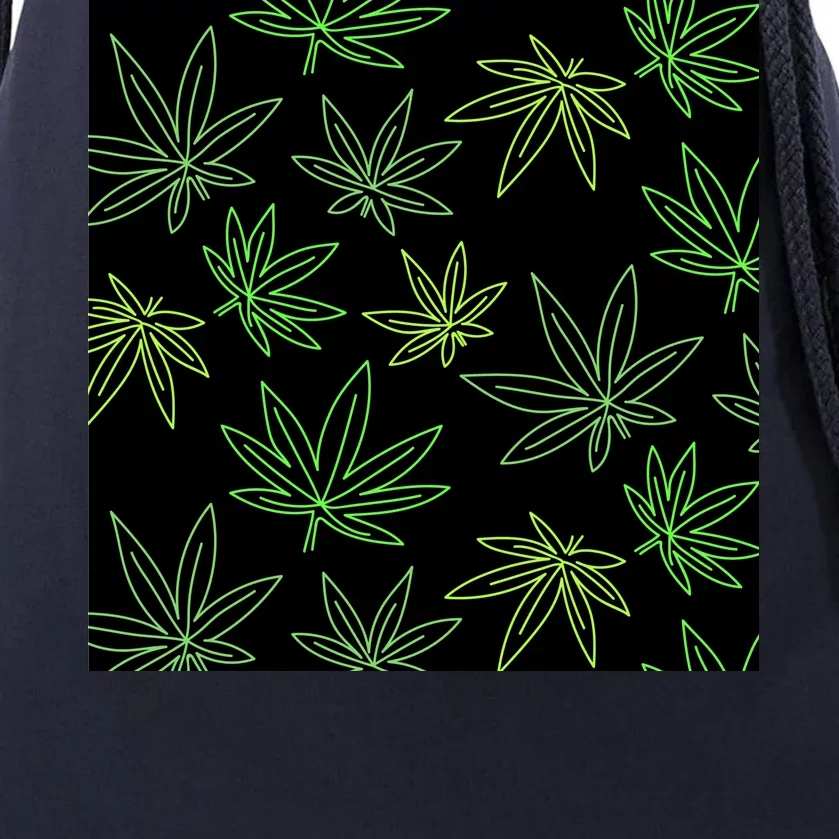 Cannabis Pattern Drawstring Bag