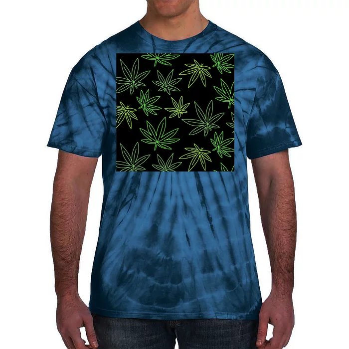 Cannabis Pattern Tie-Dye T-Shirt