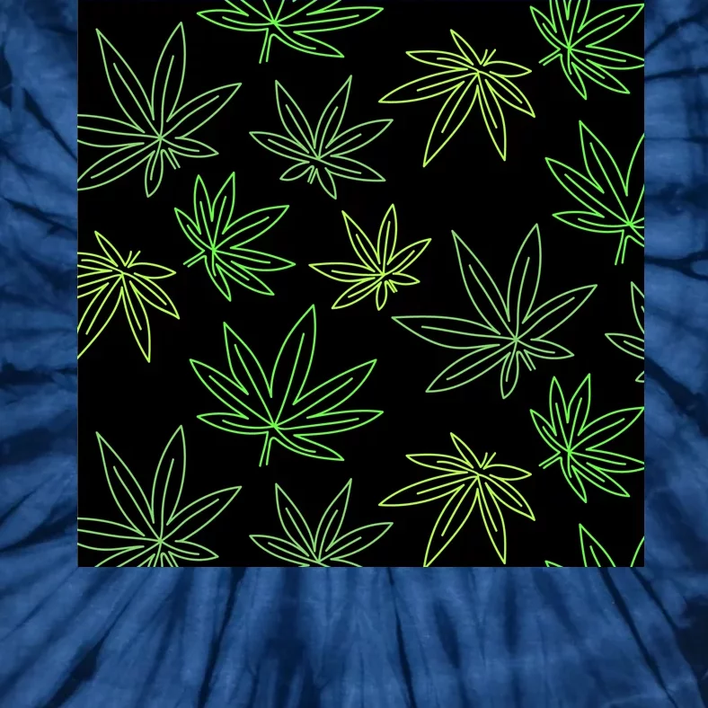 Cannabis Pattern Tie-Dye T-Shirt