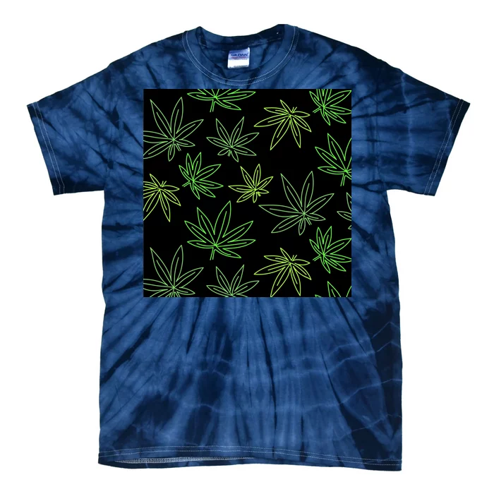 Cannabis Pattern Tie-Dye T-Shirt