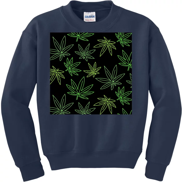 Cannabis Pattern Kids Sweatshirt