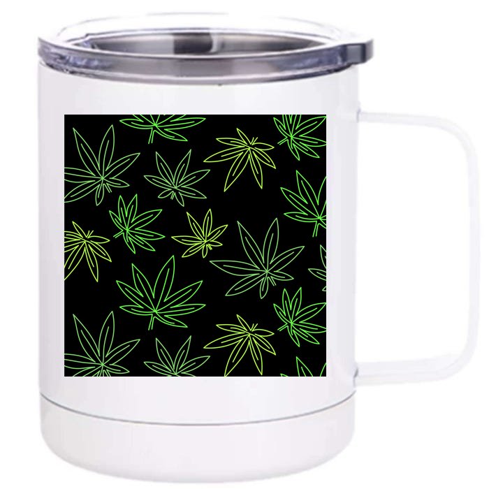 Cannabis Pattern Front & Back 12oz Stainless Steel Tumbler Cup