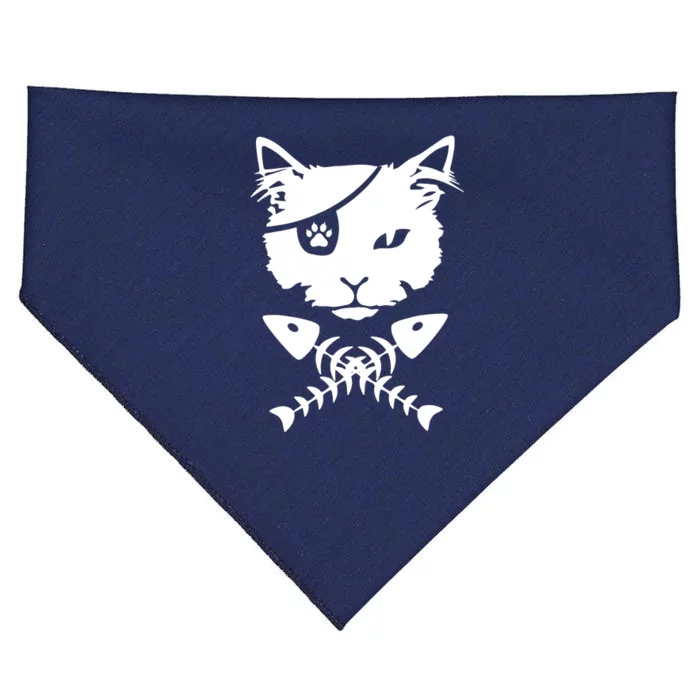 Cute pirate cat funny USA-Made Doggie Bandana