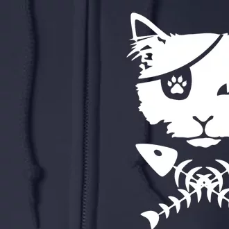 Cute pirate cat funny Full Zip Hoodie