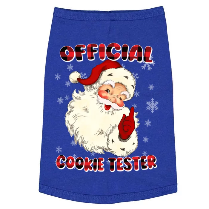 Christmas Plaid Cookie Tester Santa Hat Gift Doggie Tank