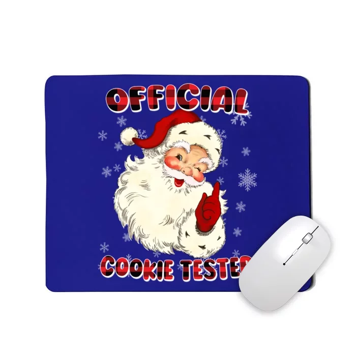 Christmas Plaid Cookie Tester Santa Hat Gift Mousepad