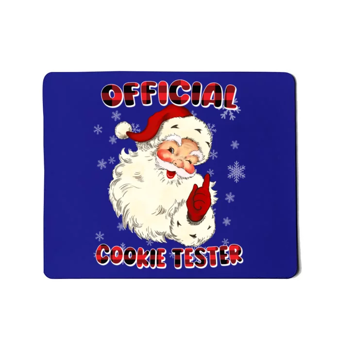 Christmas Plaid Cookie Tester Santa Hat Gift Mousepad