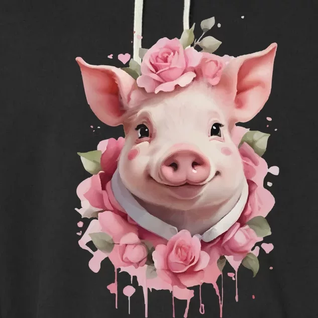 Cute Pig Garment-Dyed Fleece Hoodie