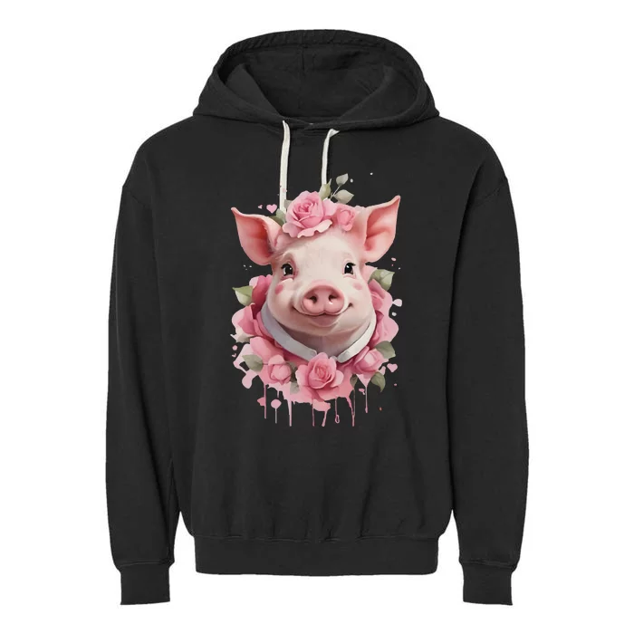 Cute Pig Garment-Dyed Fleece Hoodie