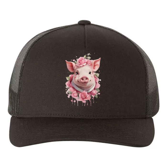 Cute Pig Yupoong Adult 5-Panel Trucker Hat