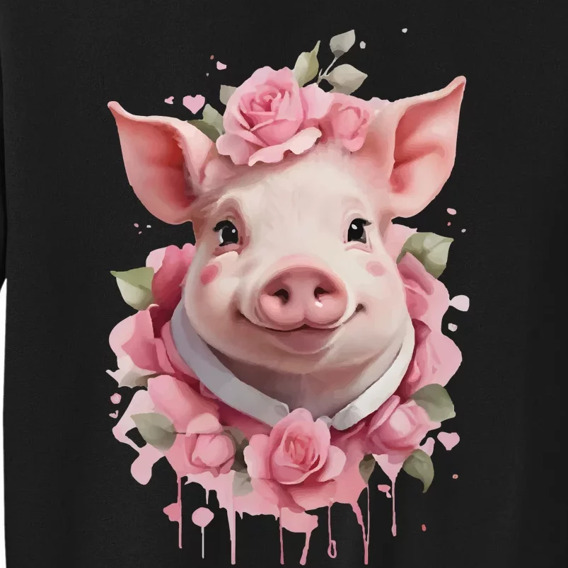 Cute Pig Tall Sweatshirt