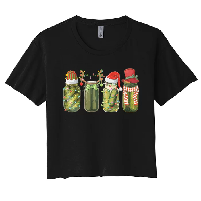 Christmas Pickle Canning Season Pickle Lovers Women's Crop Top Tee