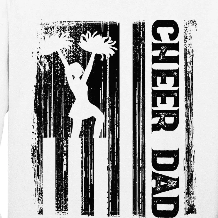 Cheerleader Proud Cheer Dad Cheerleading American Flag Long Sleeve Shirt