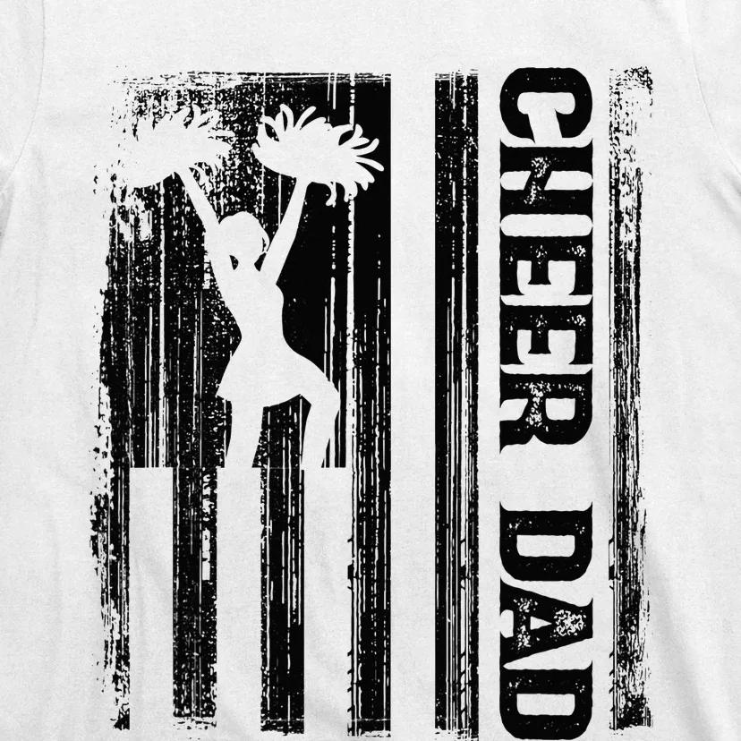 Cheerleader Proud Cheer Dad Cheerleading American Flag T-Shirt