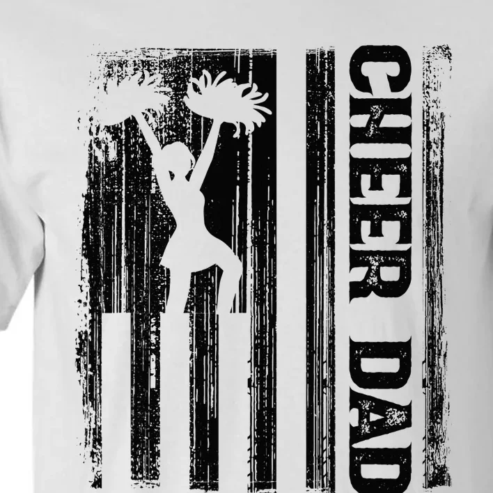 Cheerleader Proud Cheer Dad Cheerleading American Flag Tall T-Shirt