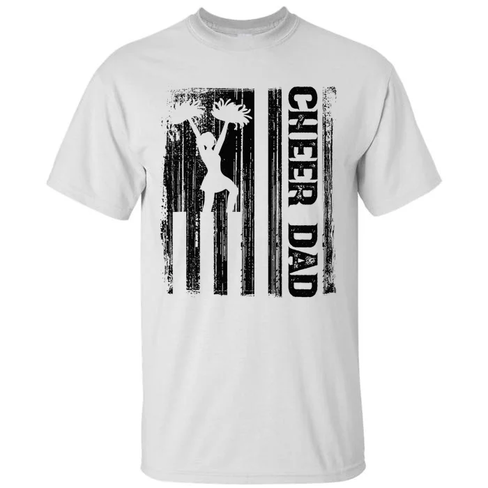 Cheerleader Proud Cheer Dad Cheerleading American Flag Tall T-Shirt