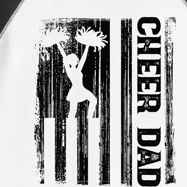 Cheerleader Proud Cheer Dad Cheerleading American Flag Toddler Fine Jersey T-Shirt