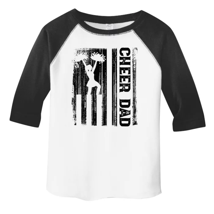 Cheerleader Proud Cheer Dad Cheerleading American Flag Toddler Fine Jersey T-Shirt