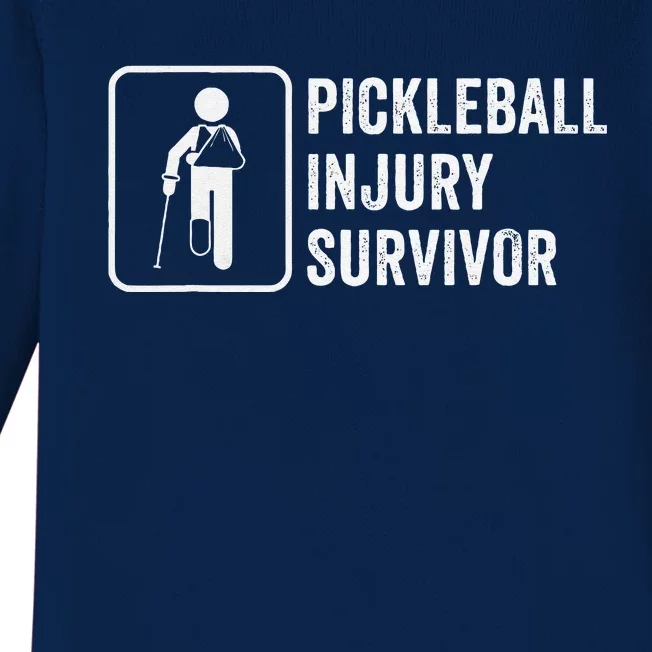 Cool Pickleball Coach With Saying Pickleball Injury Survivor Baby Long Sleeve Bodysuit