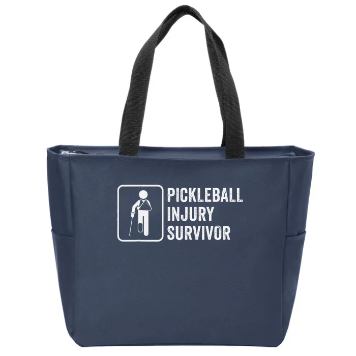 Cool Pickleball Coach With Saying Pickleball Injury Survivor Zip Tote Bag