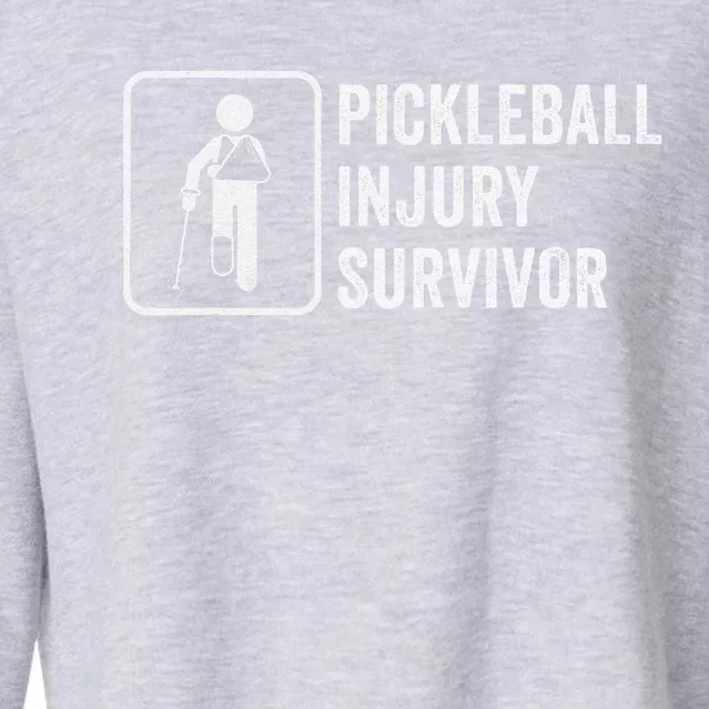 Cool Pickleball Coach With Saying Pickleball Injury Survivor Cropped Pullover Crew