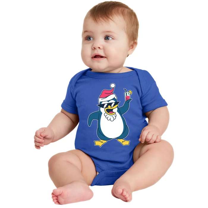 Christmas Penguin Cheers Cool Gift Baby Bodysuit