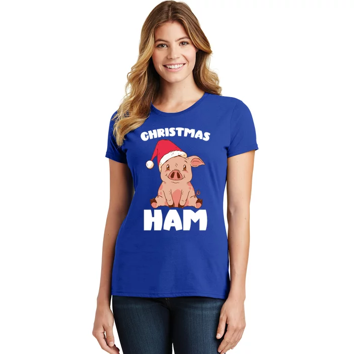 Christmas Pig Christmas Ham Cute Santa Pig Funny Christmas Gift Women's T-Shirt