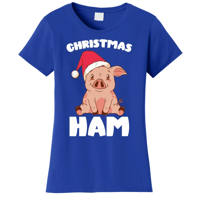 Christmas Pig Christmas Ham Cute Santa Pig Funny Christmas Gift Women's T-Shirt