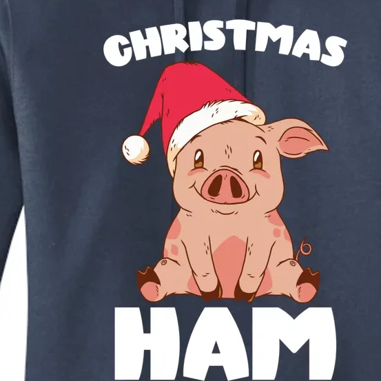 Christmas Pig Christmas Ham Cute Santa Pig Funny Christmas Gift Women's Pullover Hoodie