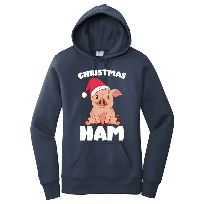 Christmas Pig Christmas Ham Cute Santa Pig Funny Christmas Gift Women's Pullover Hoodie