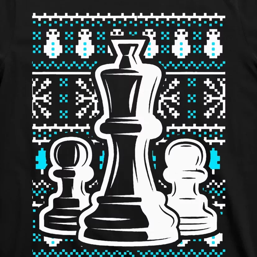 Chess Pieces Christmas Checkmate Tactics Castling Player T-Shirt