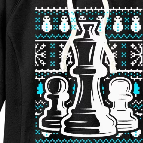 Chess Pieces Christmas Checkmate Tactics Castling Player Women's Fleece Hoodie