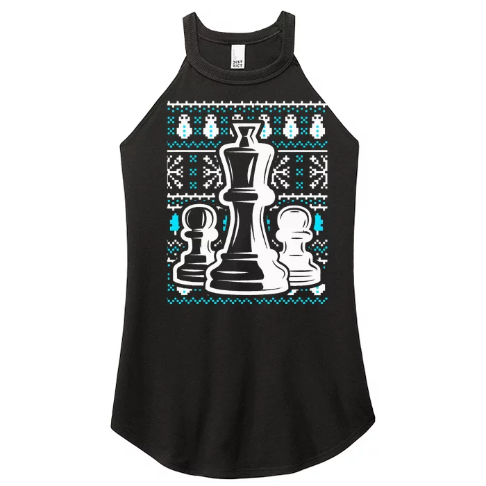 Chess Pieces Christmas Checkmate Tactics Castling Player Women’s Perfect Tri Rocker Tank