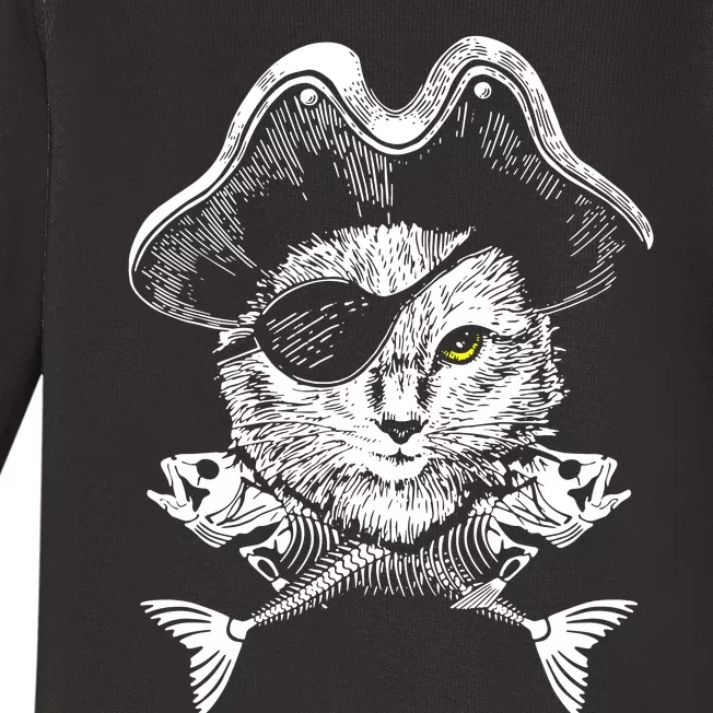 Cat Pirate Baby Long Sleeve Bodysuit