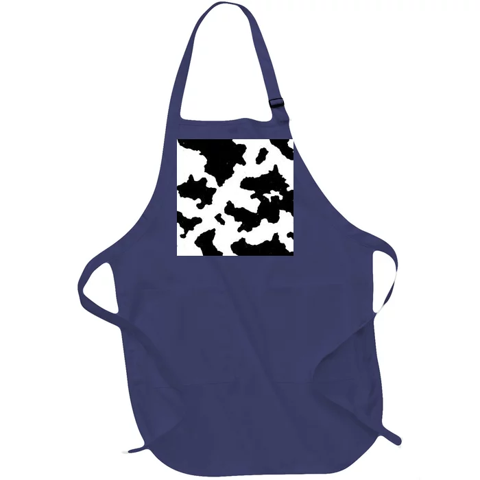 Cow Pattern Full-Length Apron With Pocket