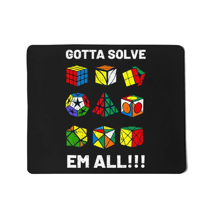 Competitive Puzzle Cube Gotta Solve Em All Speed Cubing Mousepad