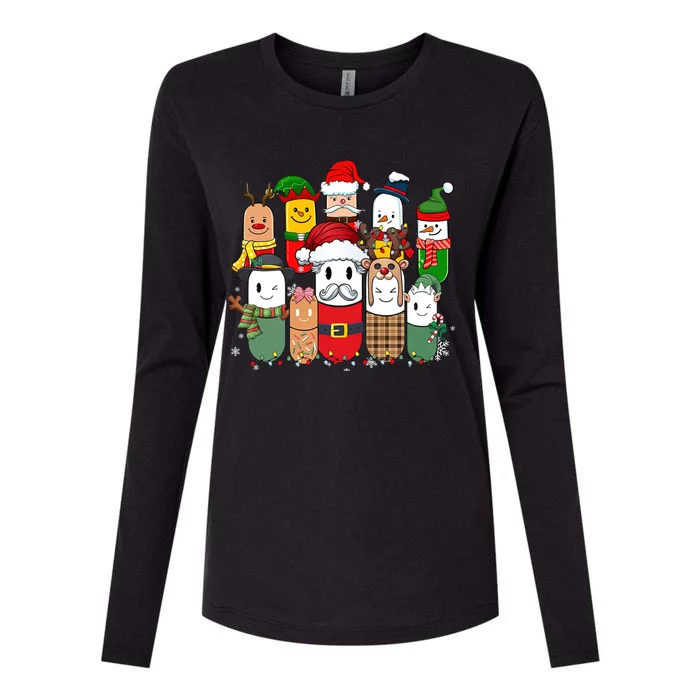 Christmas Pharmacy Crew Costume Christmas Vibes Tees Funny Gift Womens Cotton Relaxed Long Sleeve T-Shirt